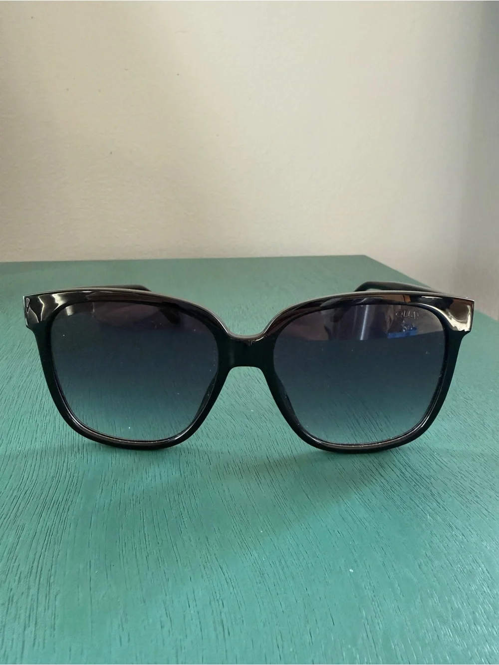 Quay Australia Black Oversized Gradient Lens Sunglasses